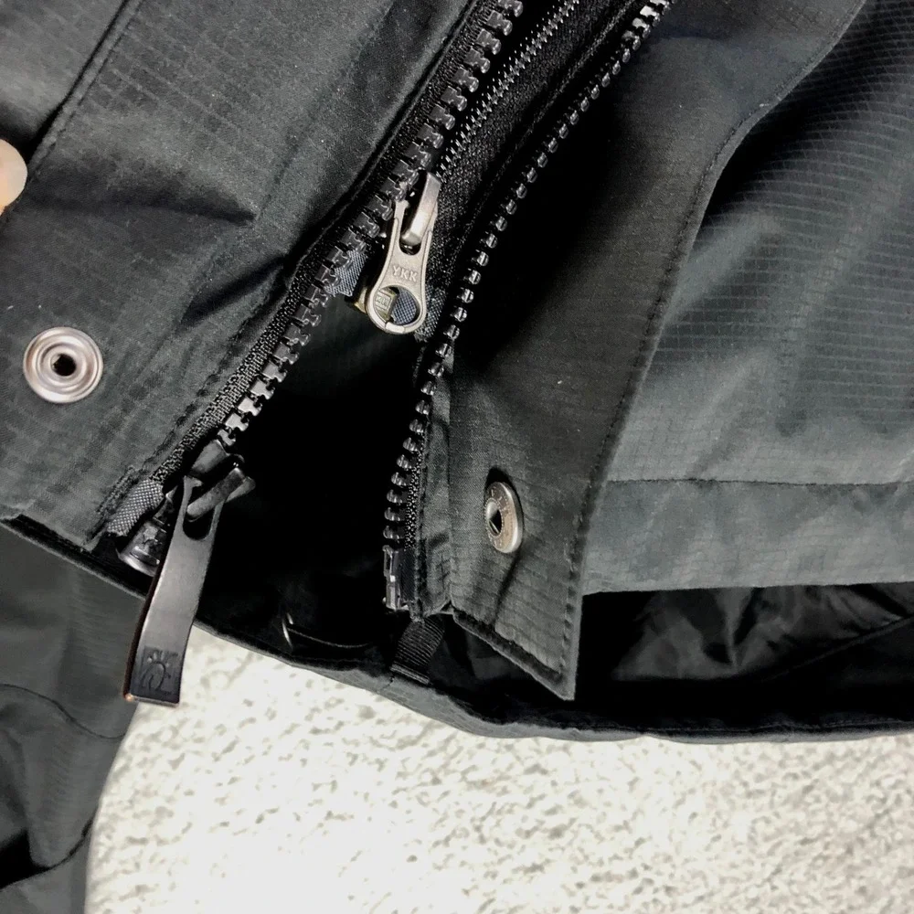 Chick-fil-A Oobe Mens Medium Black Ripstop Hooded Rain Jacket Reflective Uniform